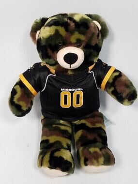 Build-A-Bear 16" Camouflage Missouri Tigers MIZZOU Bear Plush Jersey Military